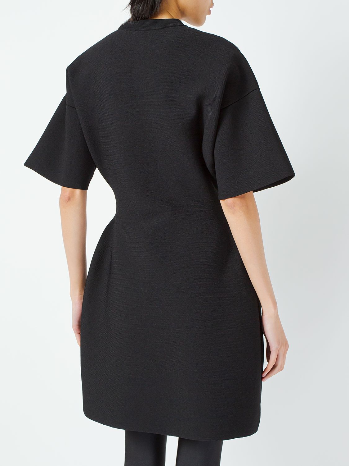 Shop Balenciaga Liight Compact Viscose Dress In Black