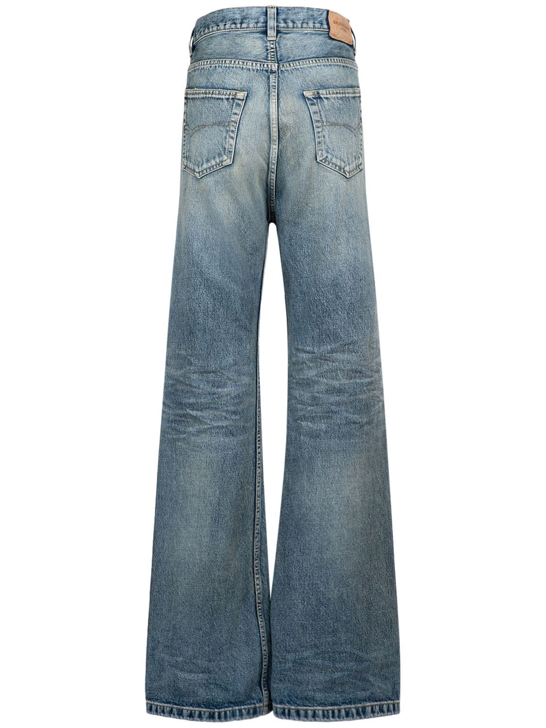 Shop Balenciaga Japanese Denim Flared Jeans In Light Blue