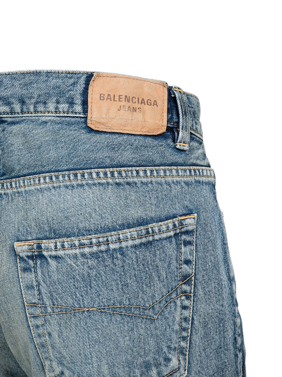 Shop Balenciaga Japanese Denim Flared Jeans In Light Blue