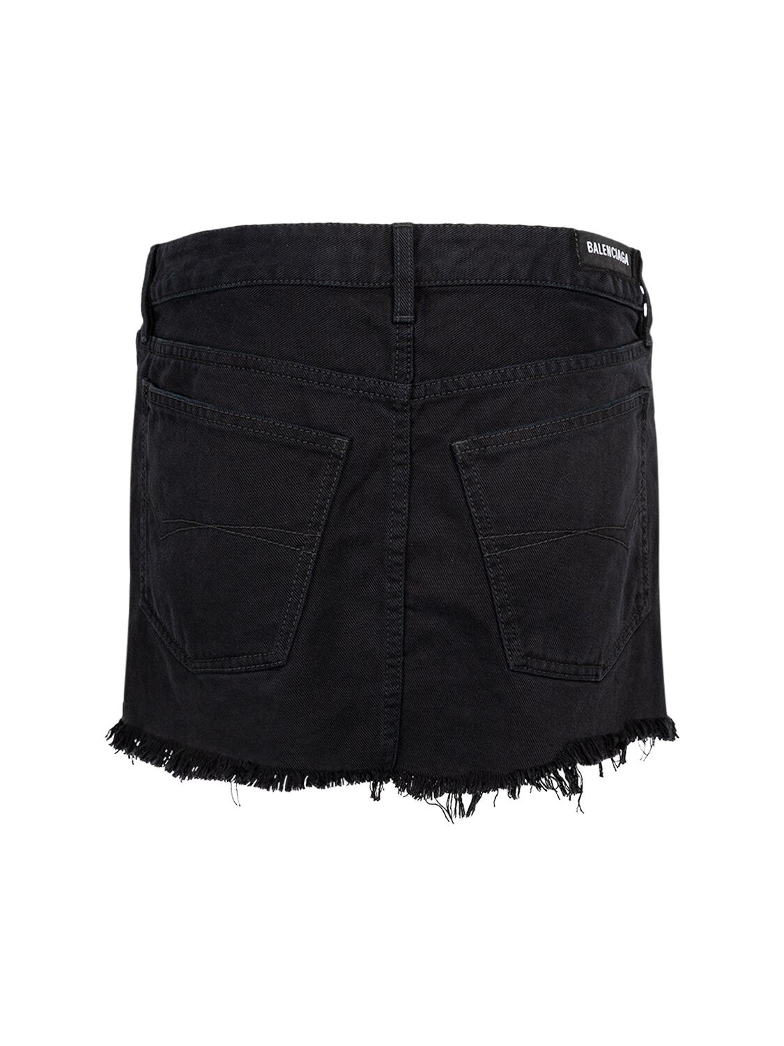 Shop Balenciaga Soft Denim Mini Skirt In Black