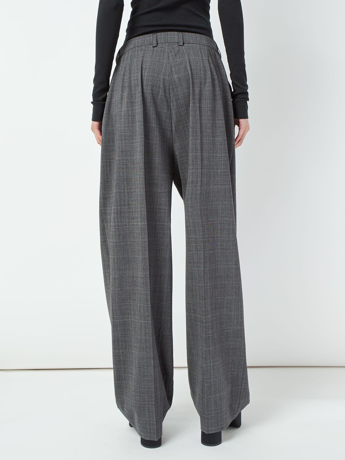 Shop Balenciaga Wool Blend Prince Of Wales Pants In Grey