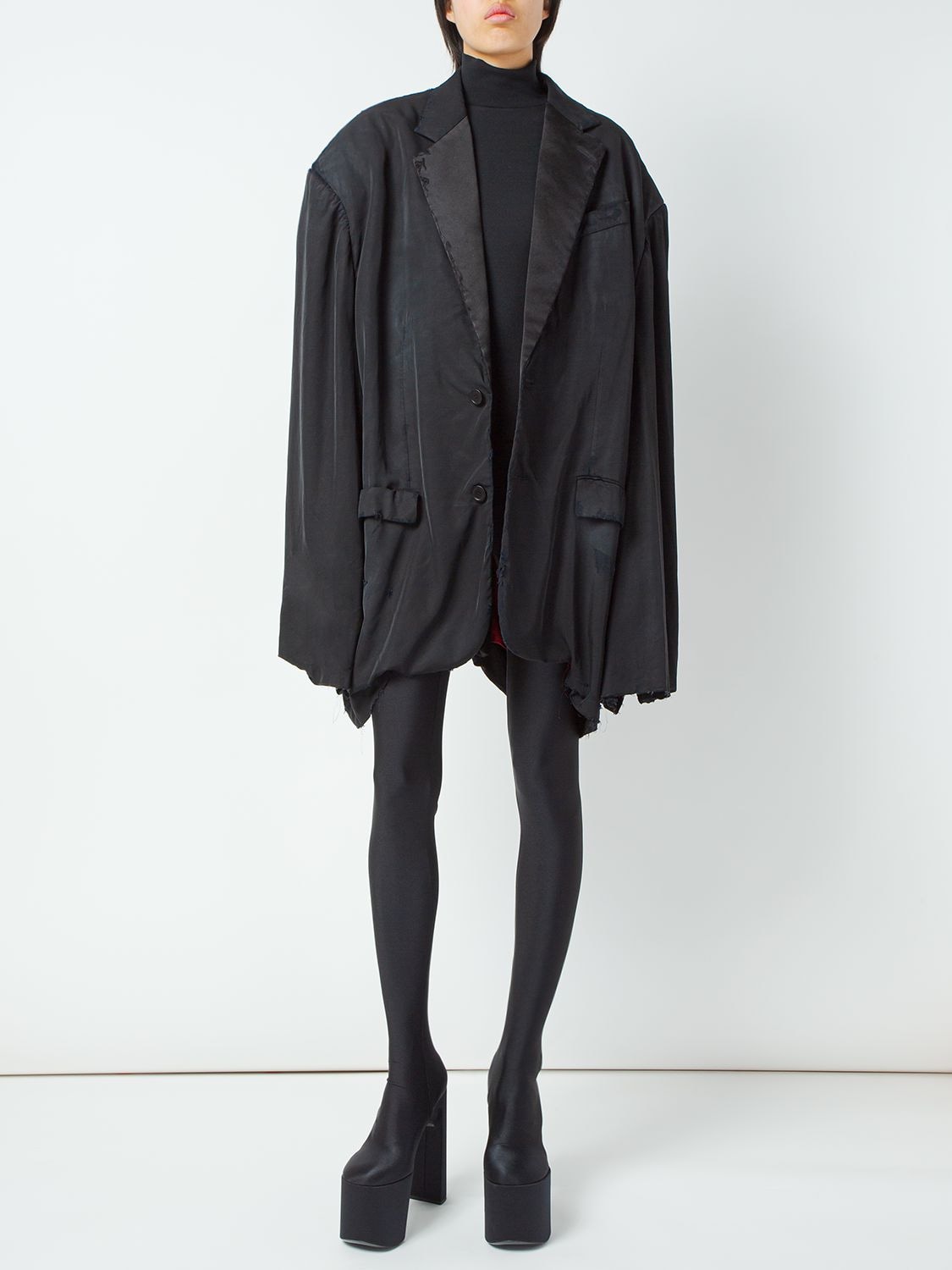 Shop Balenciaga Barathea Tailored Wool Blazer In Black