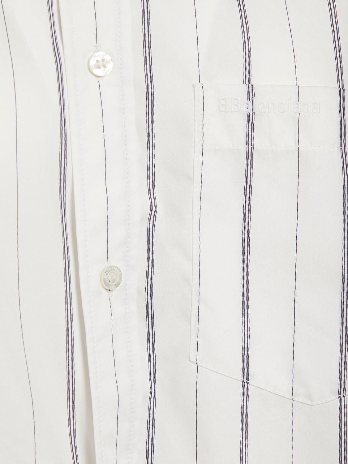 Shop Balenciaga Wing Cotton Poplin Shirt In White,navy
