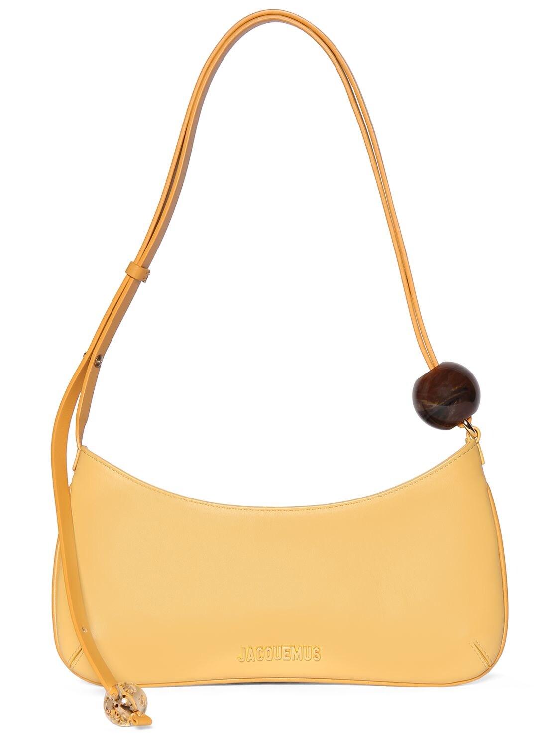 Jacquemus - Le bisou perle leather shoulder bag - Dusty Yellow ...
