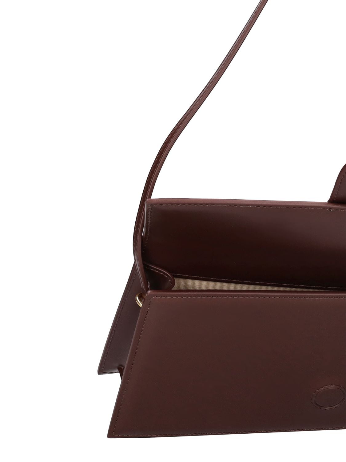 Shop Jacquemus Le Bambino Long Smooth Leather Bag In Brown