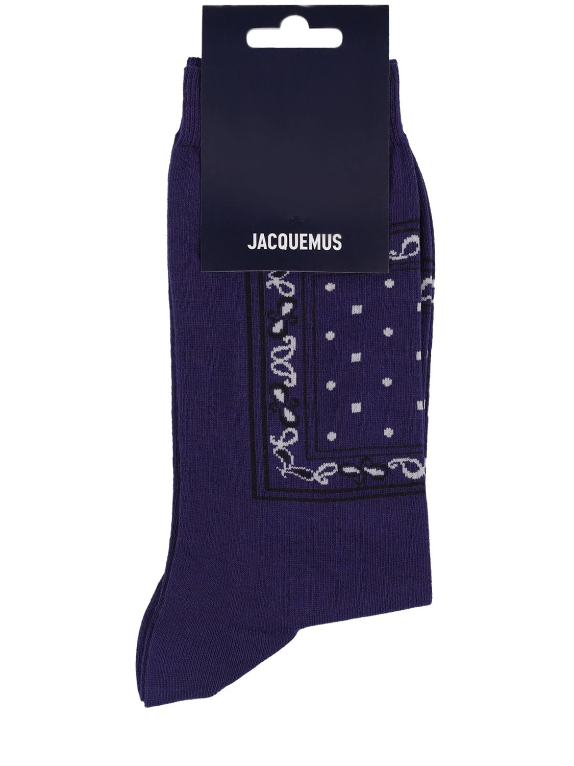 Jacquemus Les Chaussettes Bandana Socks In Navy Paisley Print
