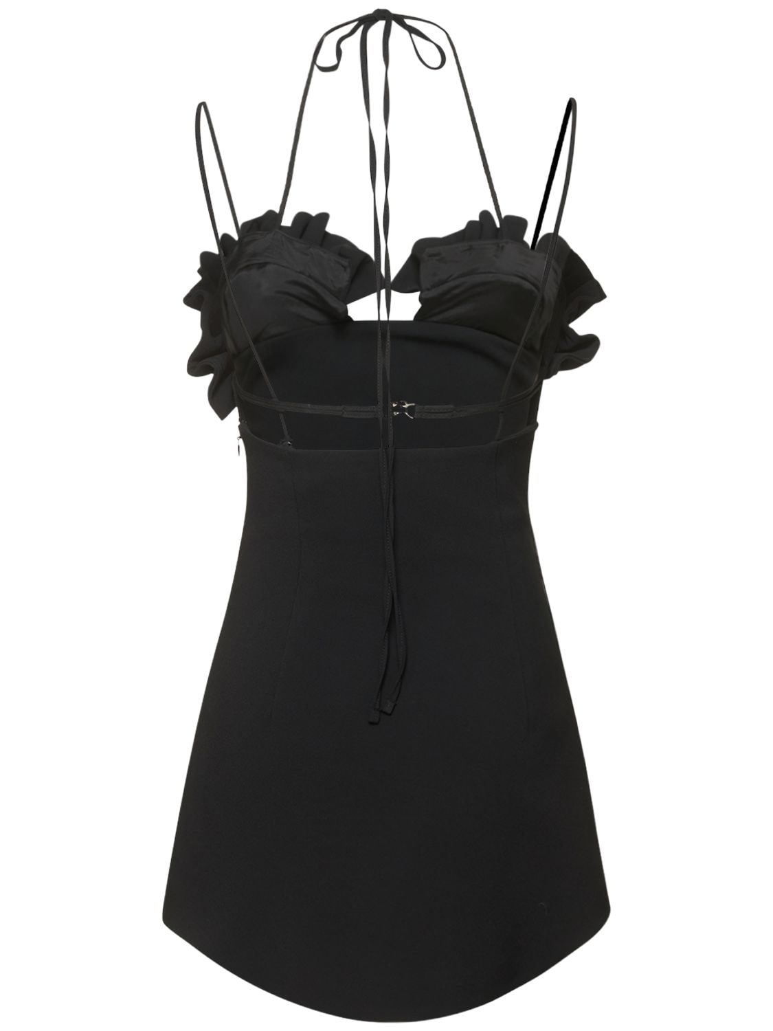 Giuseppe Di Morabito Seashell Cady Envers Satin Mini Dress In Black
