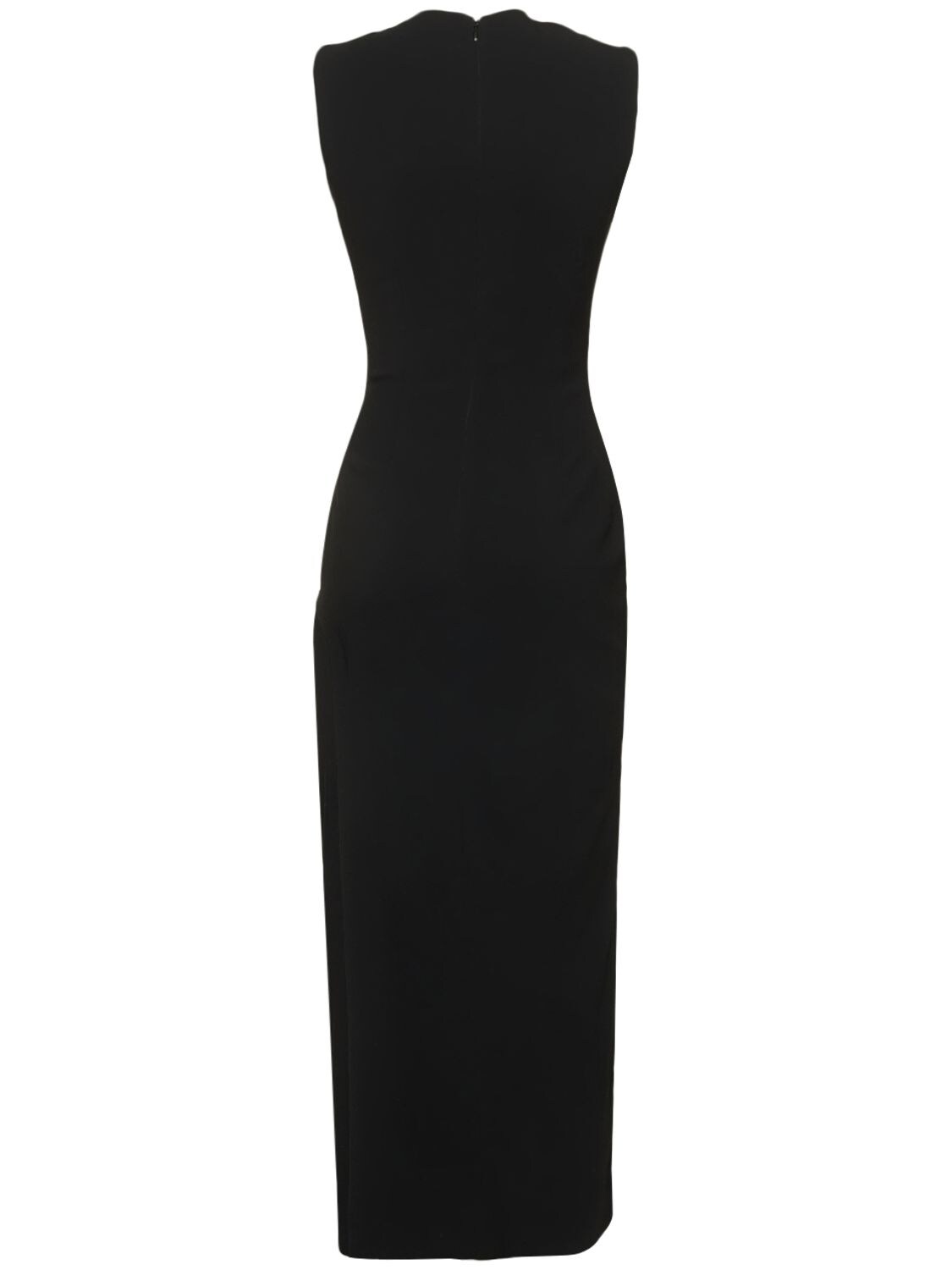 Giuseppe Di Morabito Embellished Cady Envers Satin Midi Dress In Black