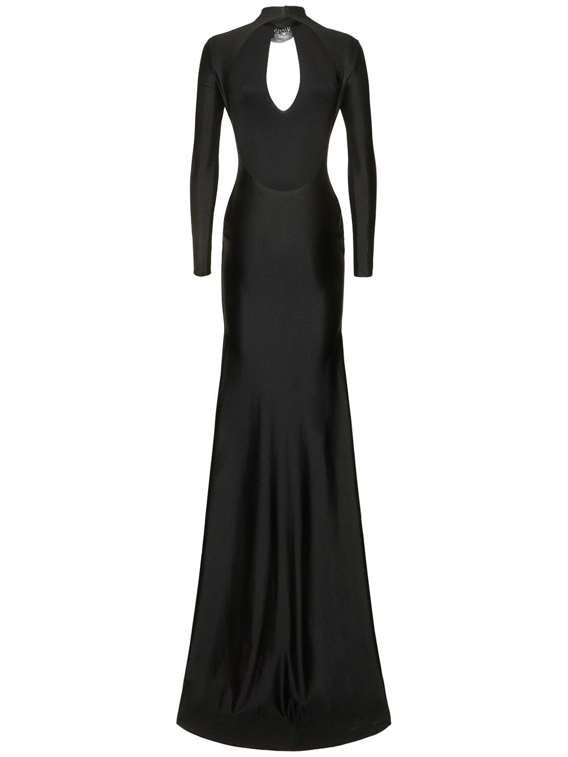 Shop Giuseppe Di Morabito Stretch Shiny Jersey Long Dress In Black