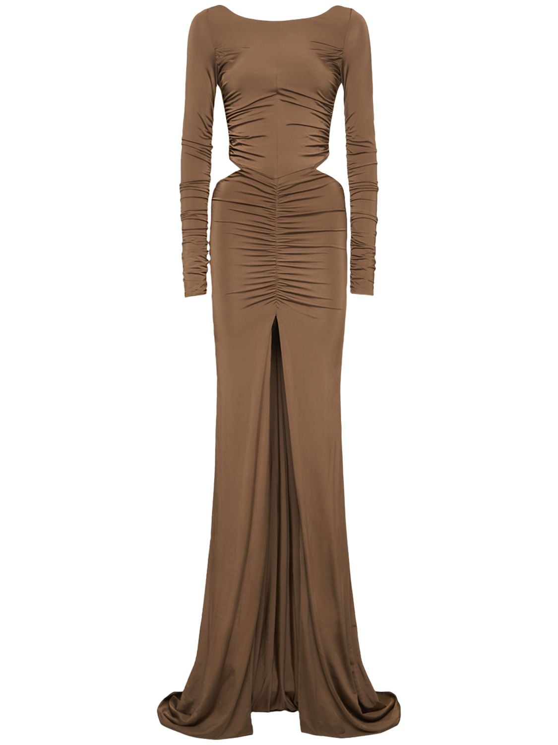 GIUSEPPE DI MORABITO RUCHED STRETCH JERSEY LONG DRESS