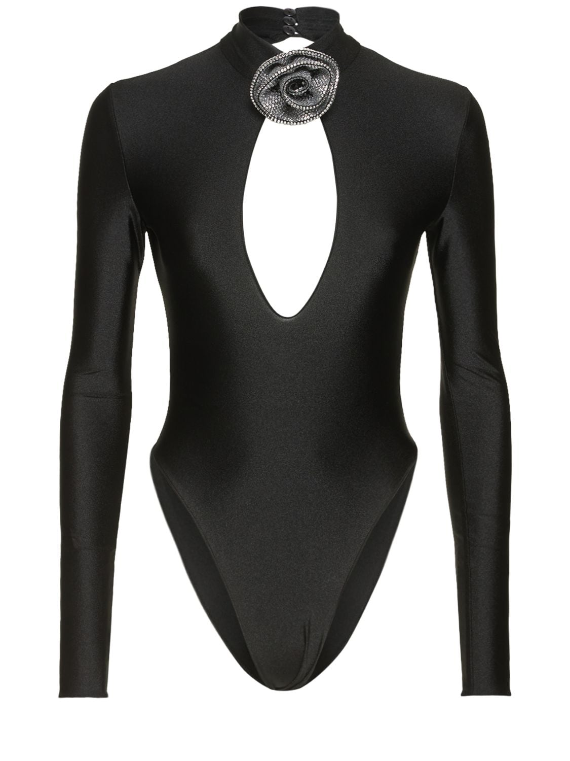Giuseppe Di Morabito Keyhole Cut-out Faux-flower Top In Black