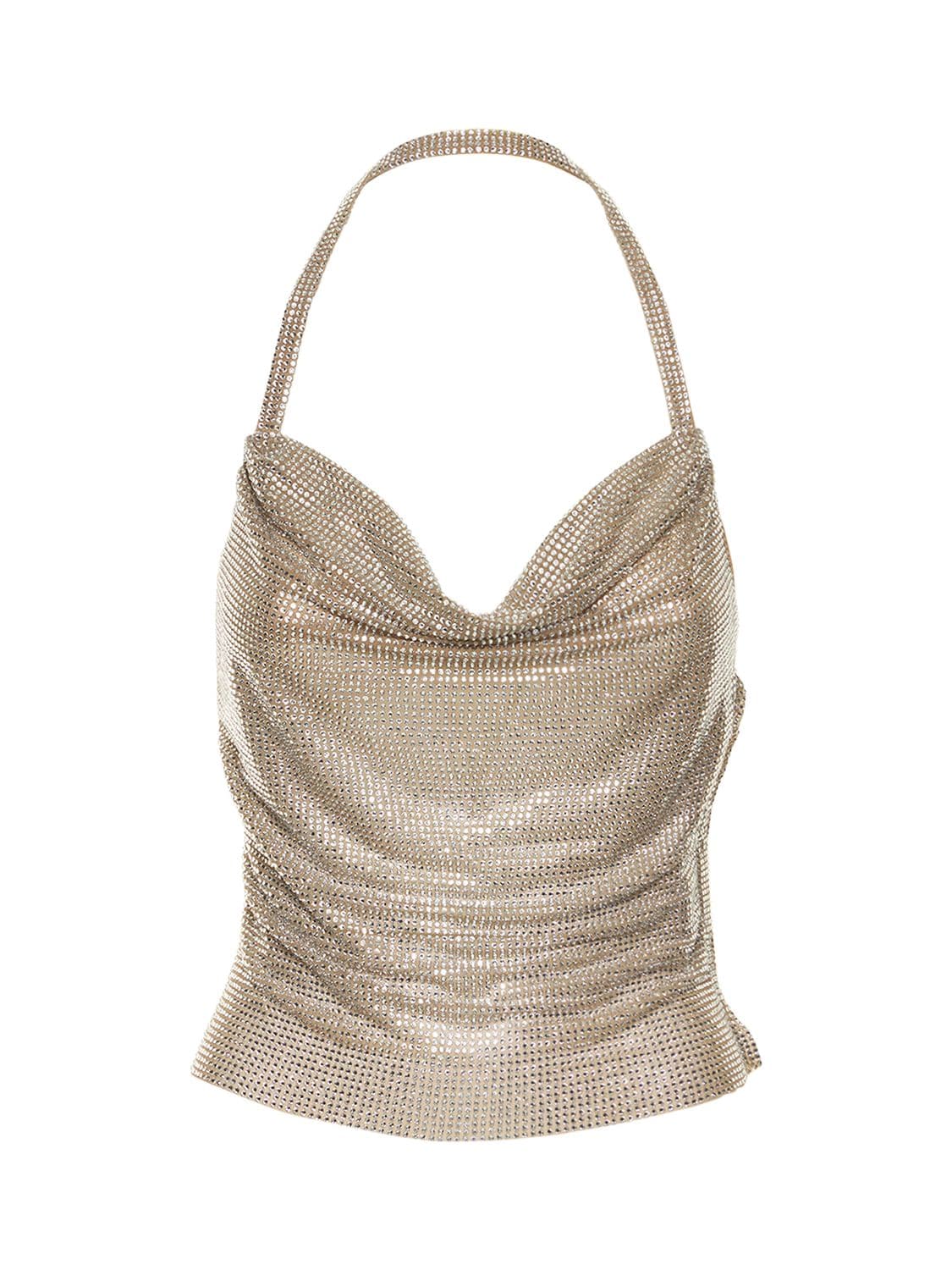 Embellished Net Halter Top – WOMEN > CLOTHING > TOPS