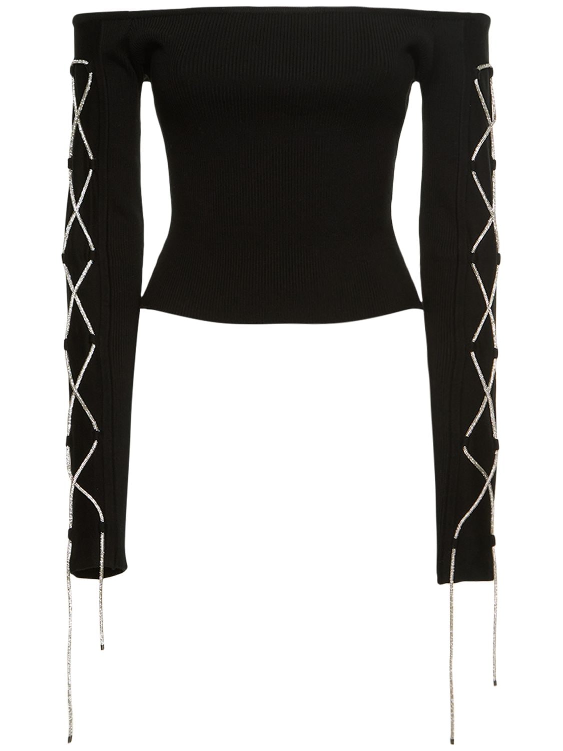 Giuseppe Di Morabito Tie-detail Off-shoulder Top In Black