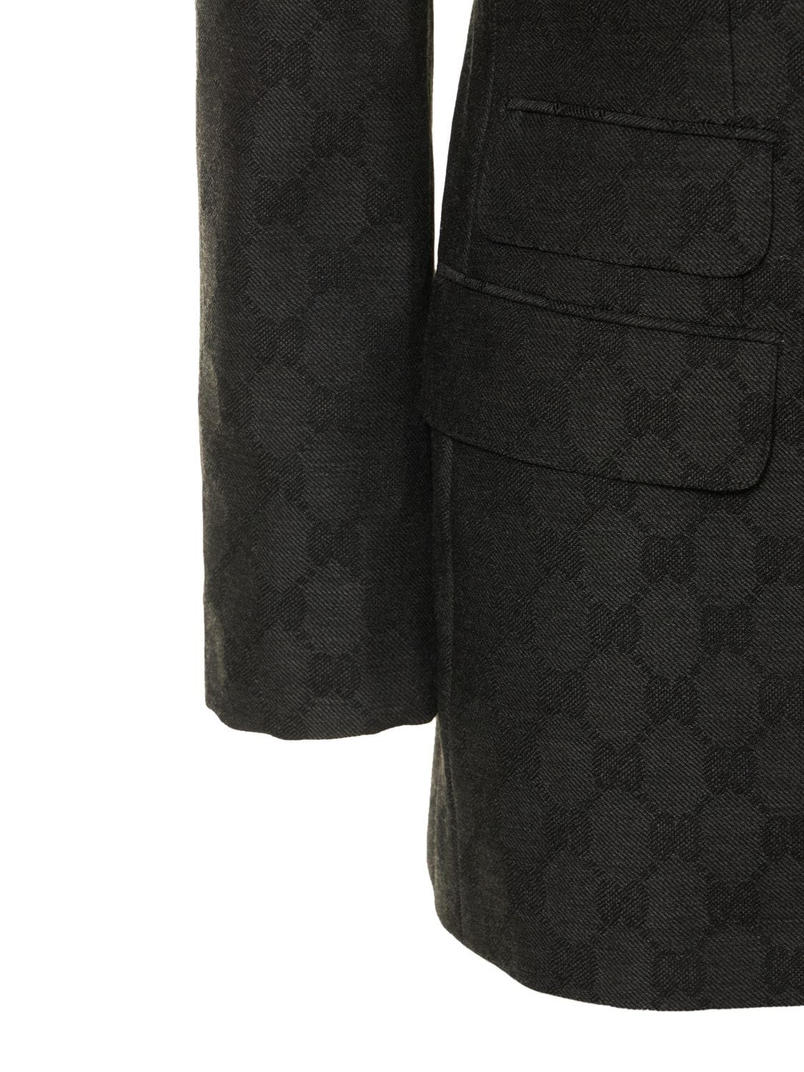 Shop Gucci Wool Jacket In Dark Grey