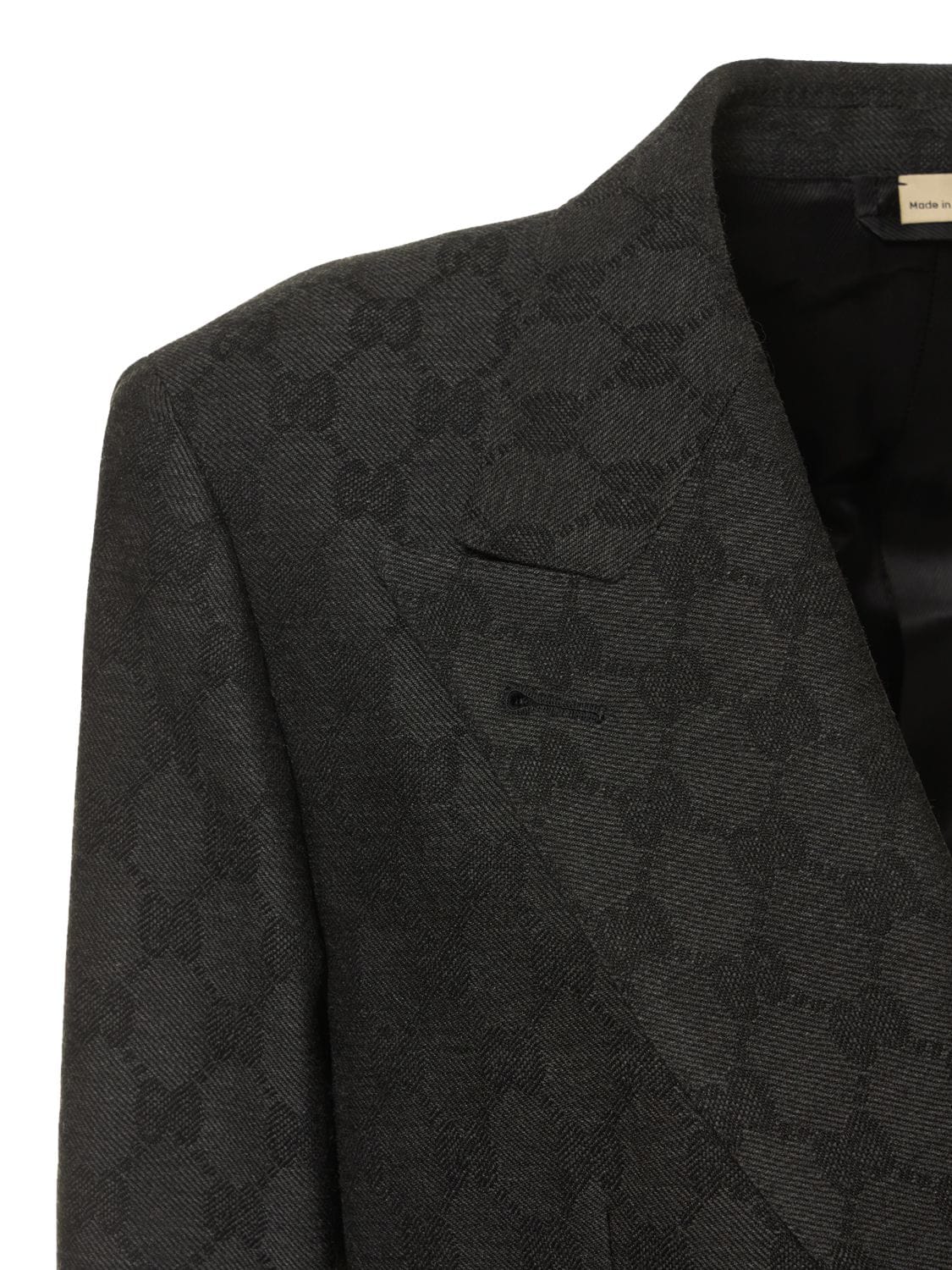 Shop Gucci Wool Jacket In Dark Grey
