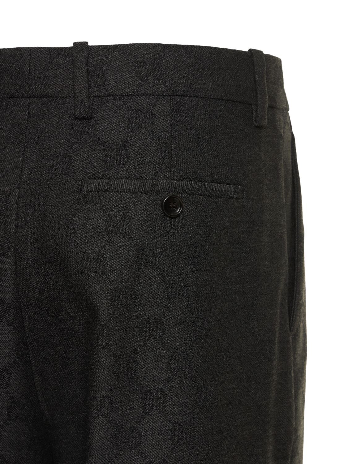 Shop Gucci Wool Pants In Dark Grey