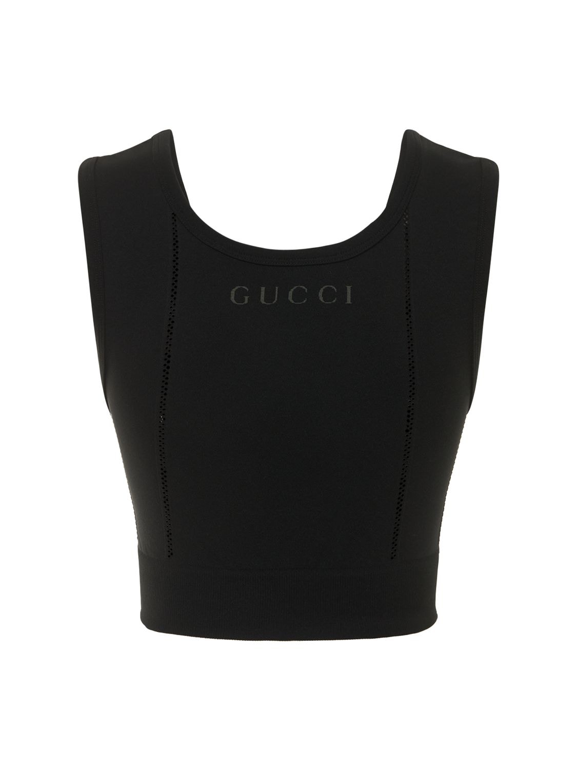 Interlocking G jersey crop top in black - Gucci