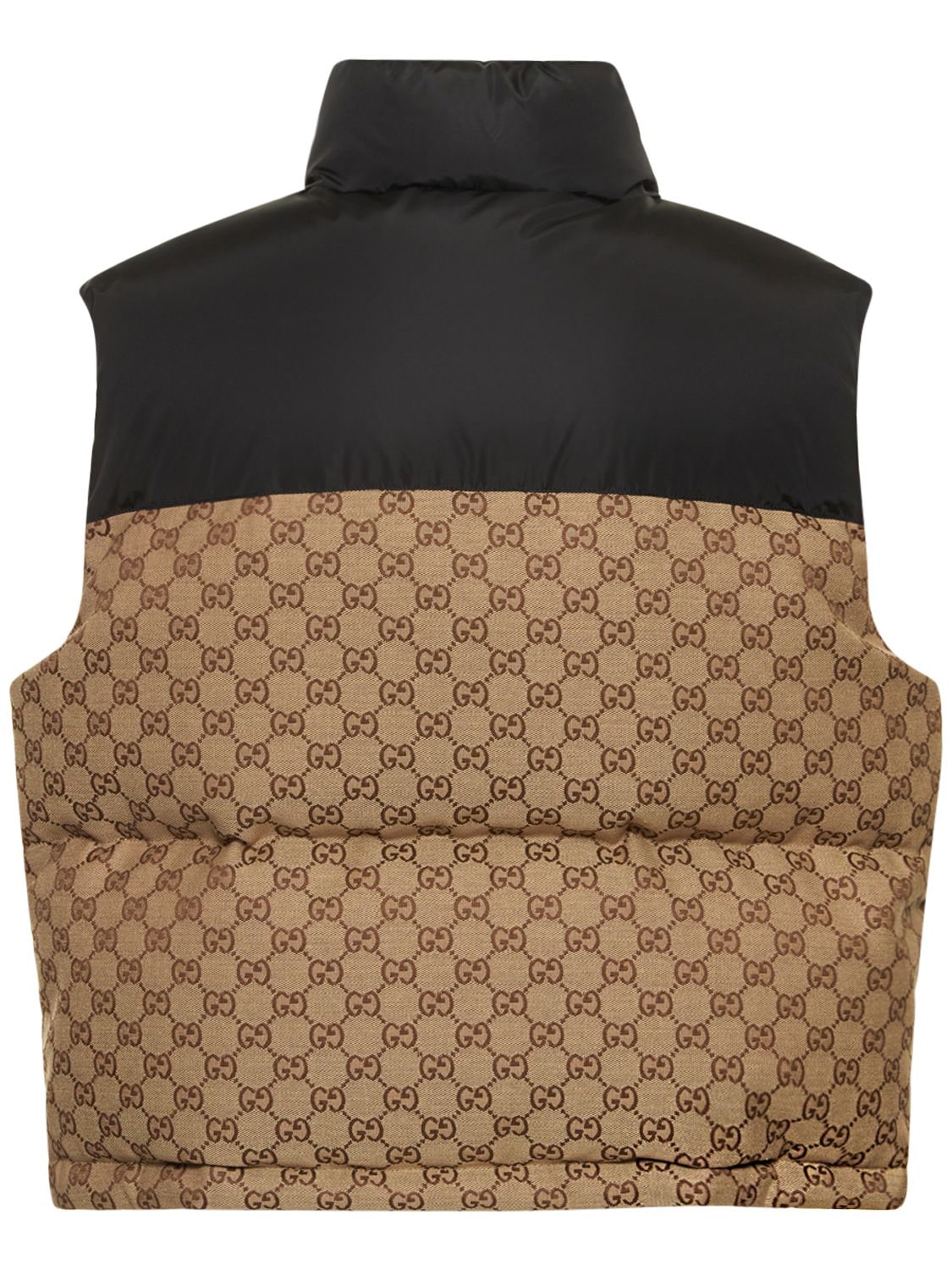 GG Cotton Blend Canvas Puffer Vest in Green - Gucci