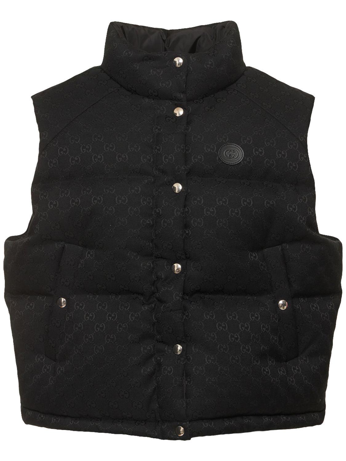 Gucci Gg Cotton Blend Waistcoat In Black