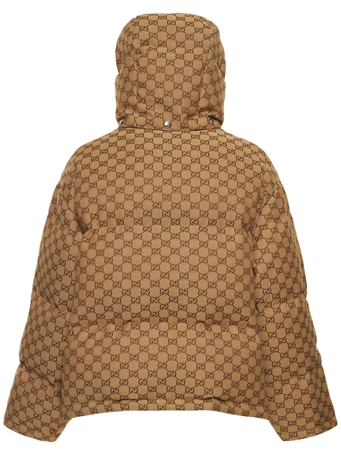 Shop Gucci Exquisite Cotton Blend Down Jacket In Camel