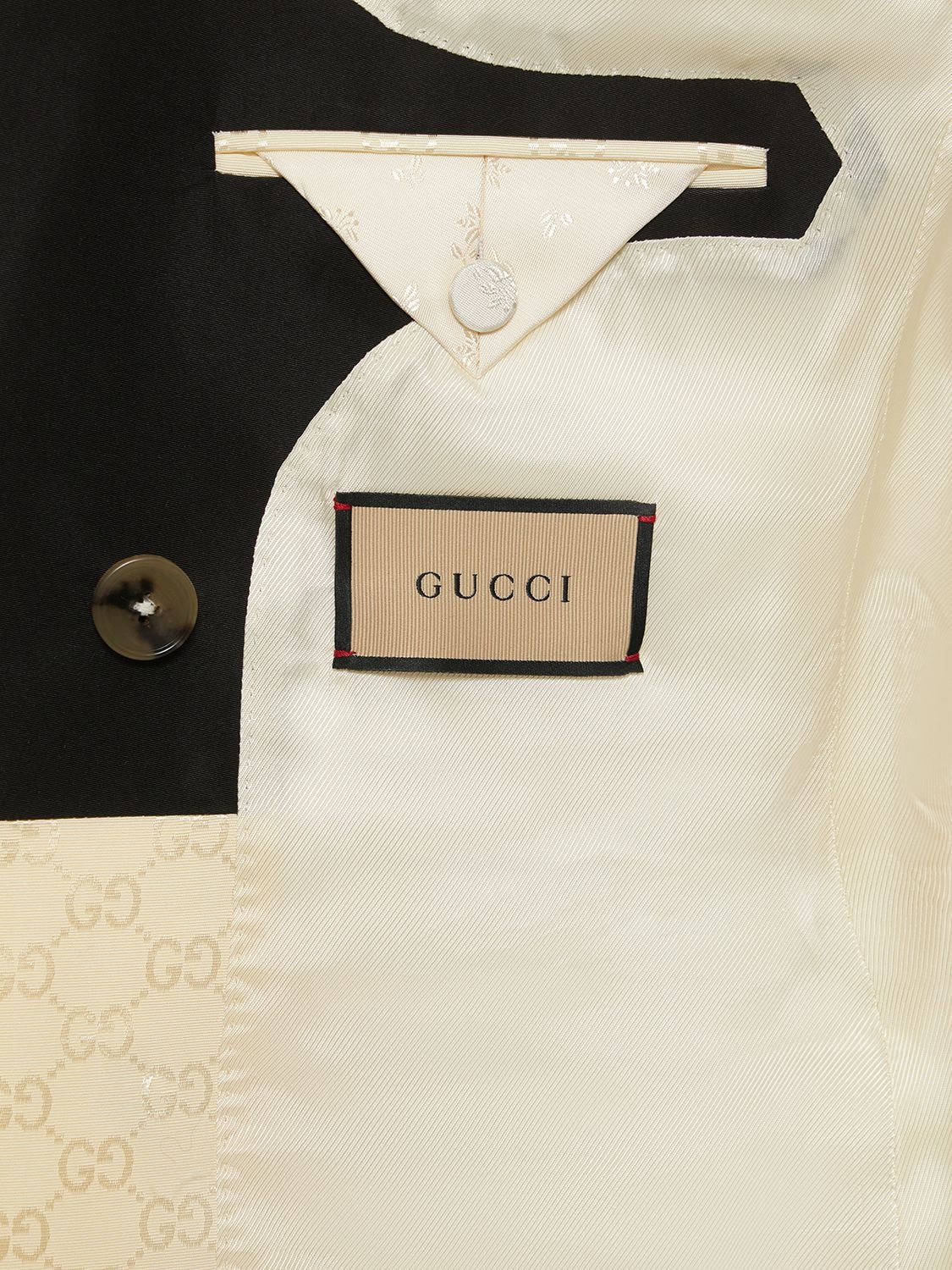 Shop Gucci Cosmogonie Gg Cotton Blend Jacket In Baby Cream