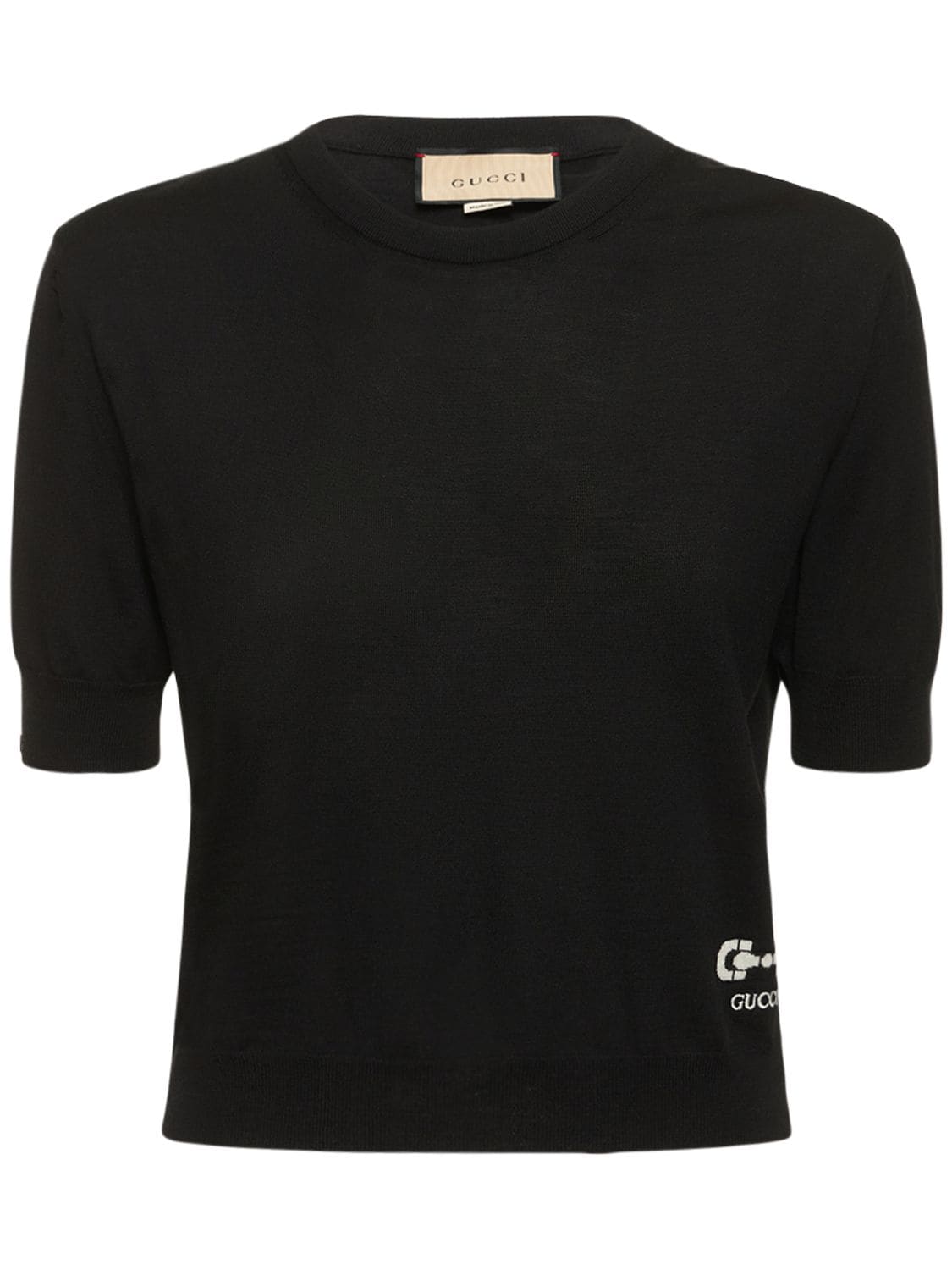 Shop Gucci Wool Top In Black