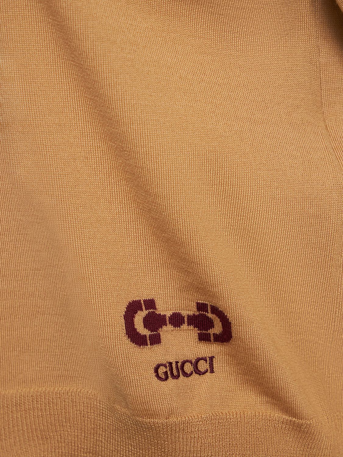 Shop Gucci Cosmogonie Wool Top In Camel