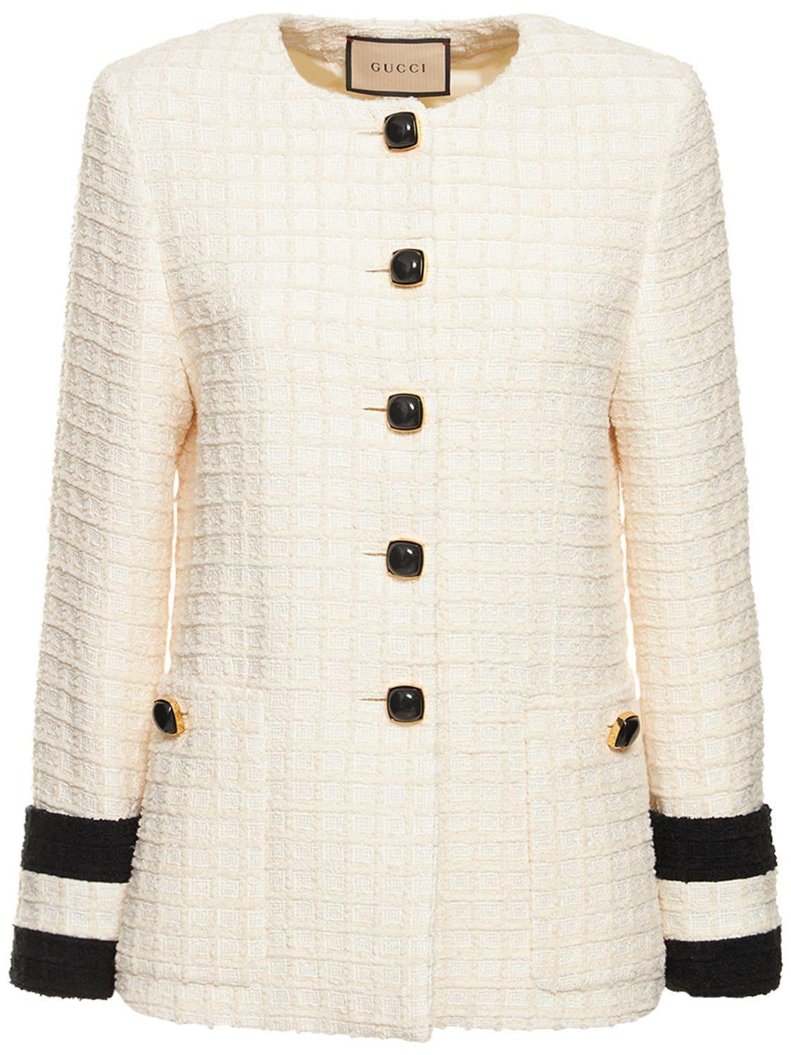 Shop Gucci Cosmogonie Cotton Blend Jacket In Ivory