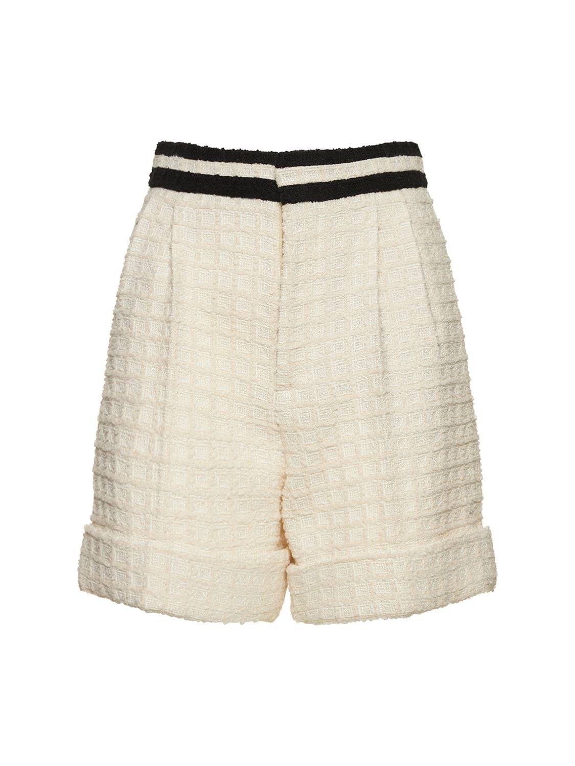 Shop Gucci Cosmogonie Cotton Blend Shorts In Ivory