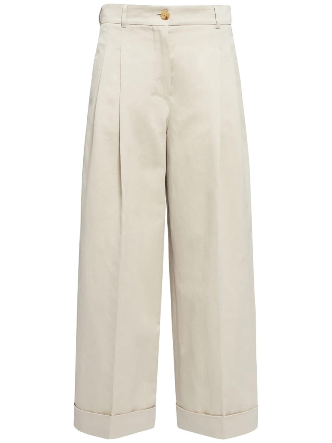 's Max Mara Lucio Cotton & Linen Gabardine Pants In Grey