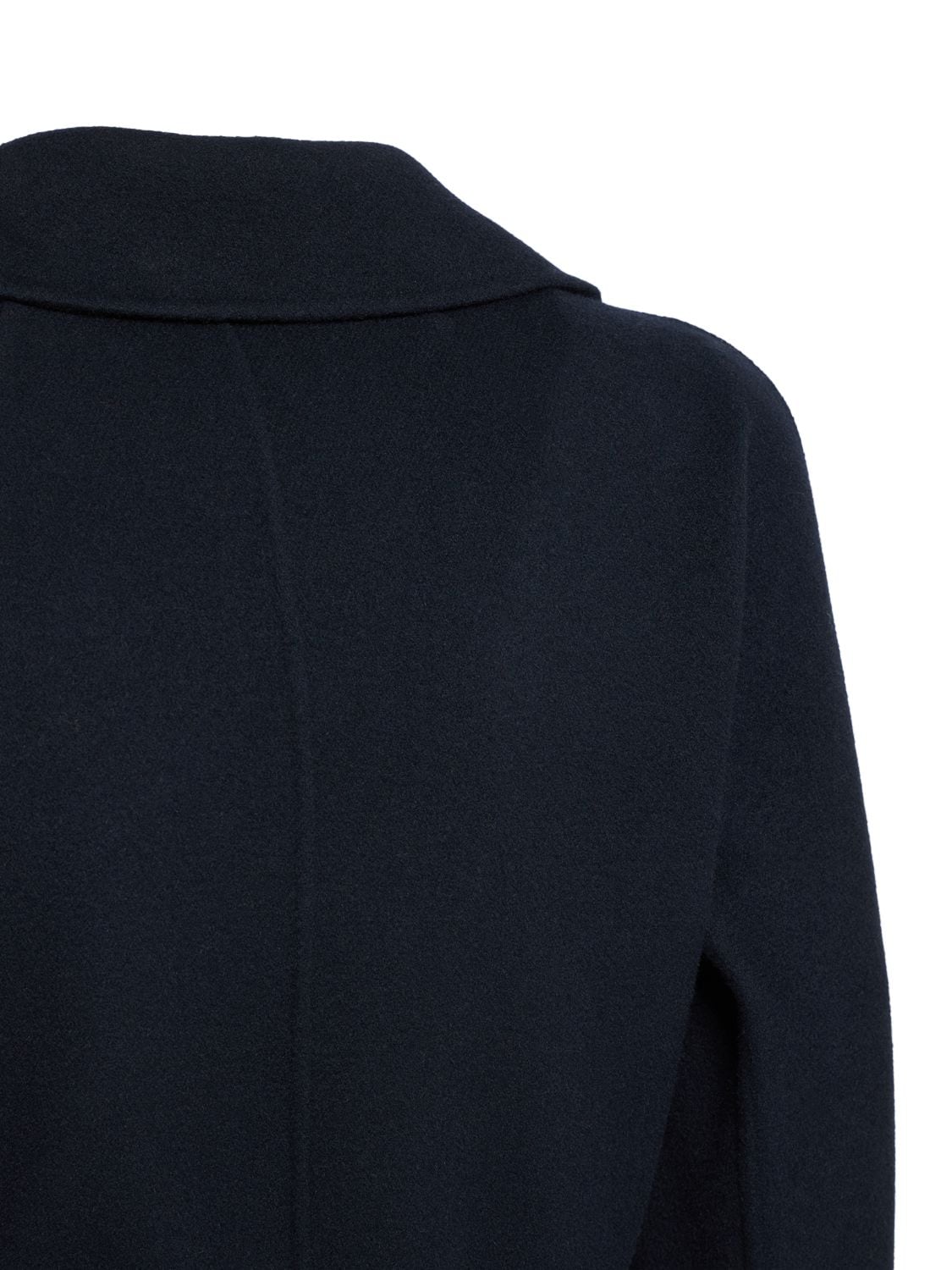 Shop 's Max Mara Elisa Double Wool Drape Belted Coat In Dark Blue