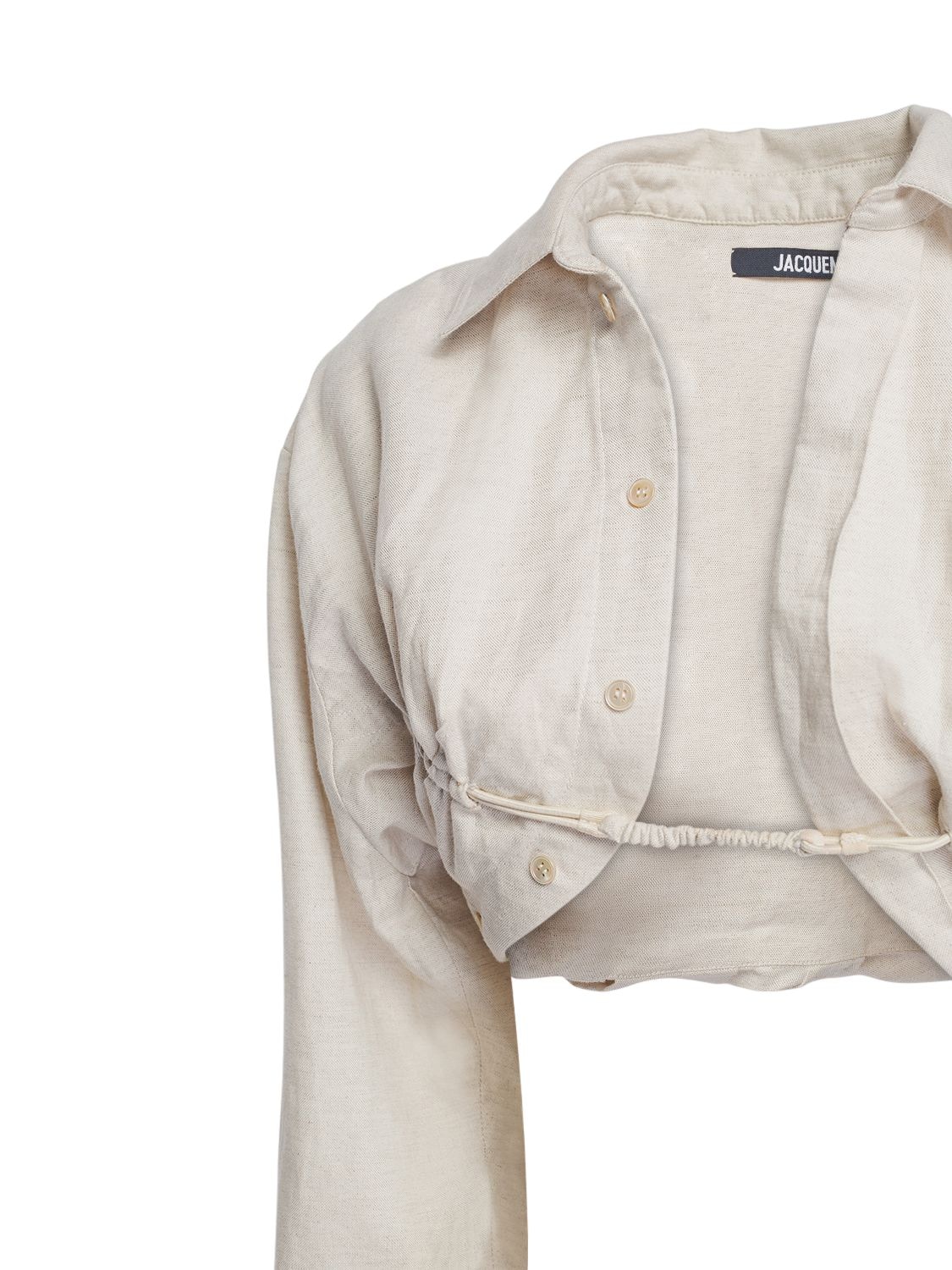Shop Jacquemus La Chemise Machou Cotton & Linen Shirt In Light Beige