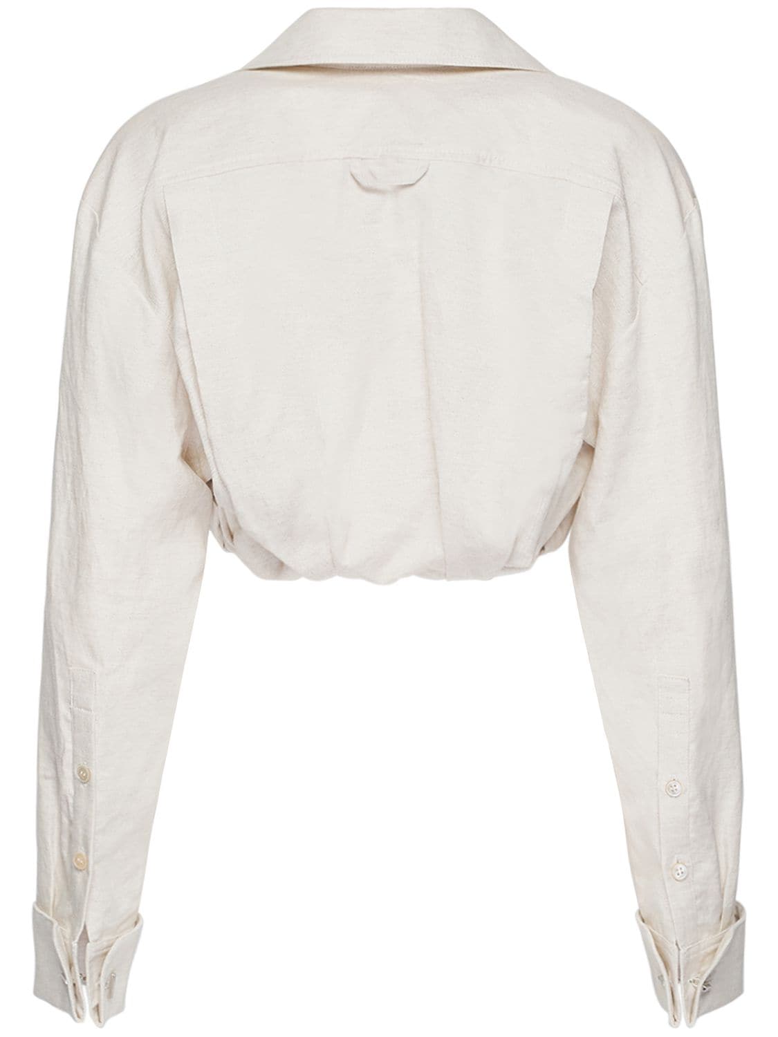 Shop Jacquemus La Chemise Machou Cotton & Linen Shirt In Light Beige