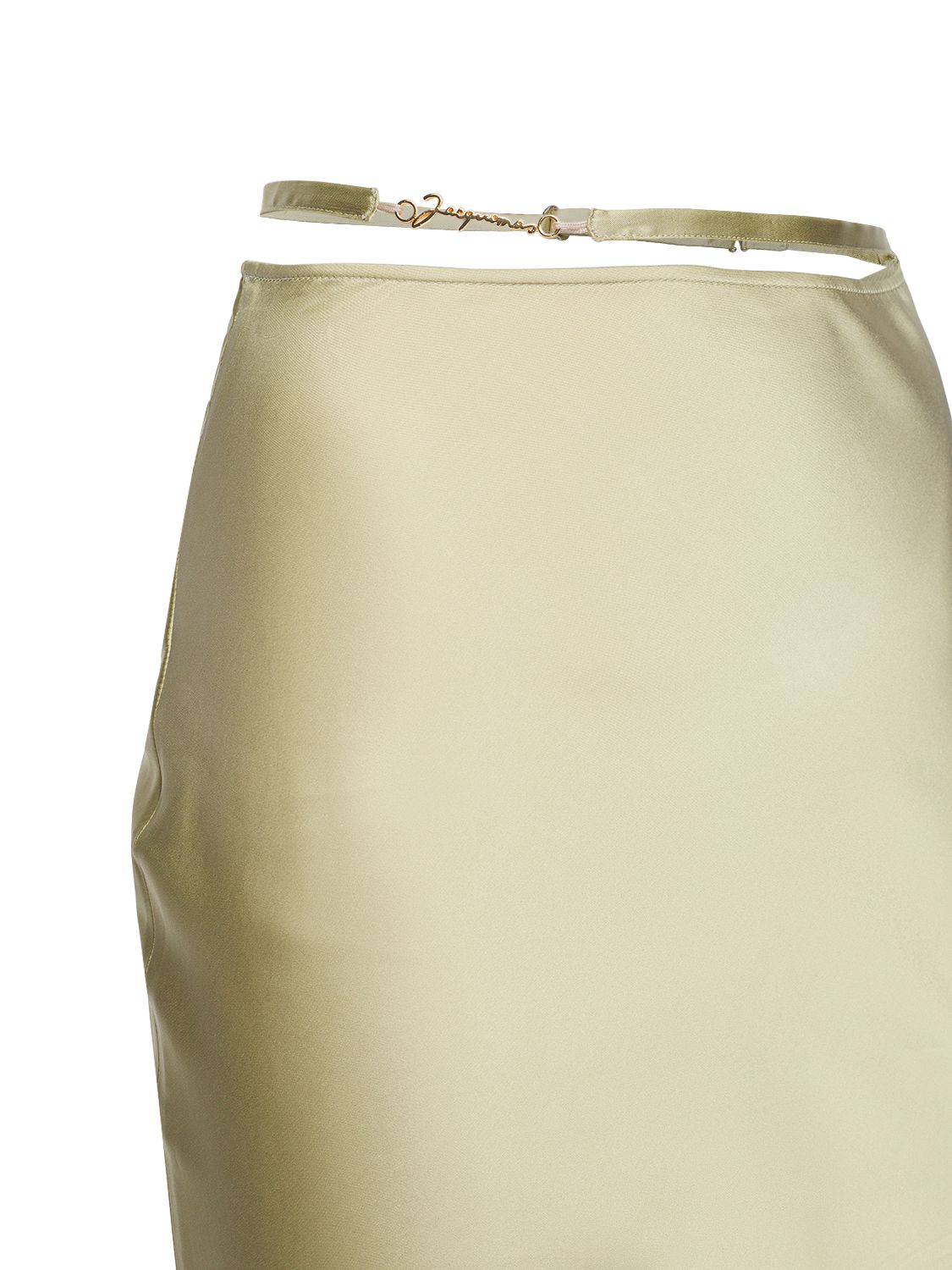 JACQUEMUS LA JUPE NOTTE STRETCH SATIN MIDI SKIRT 