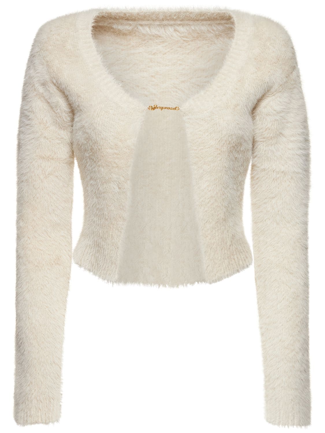 Jacquemus La Maille Neve Manches Lo Soft Cardigan In Off-white