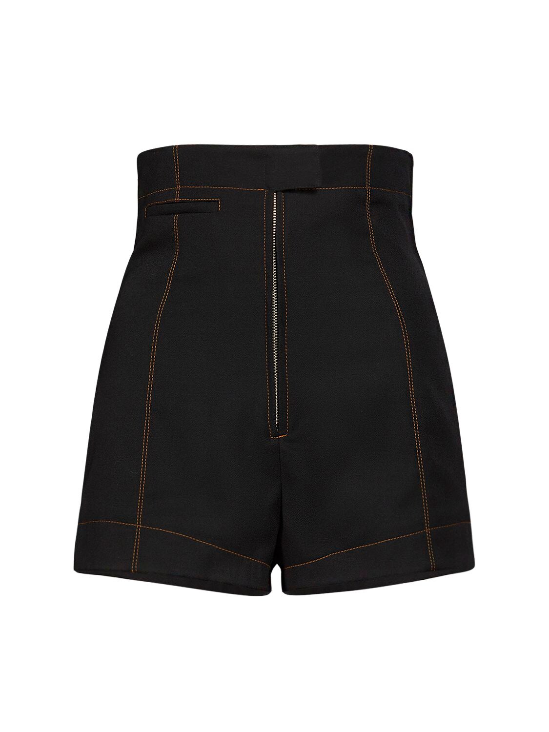 JACQUEMUS LE SHORT AREIA WOOL DRILL MINI SHORTS