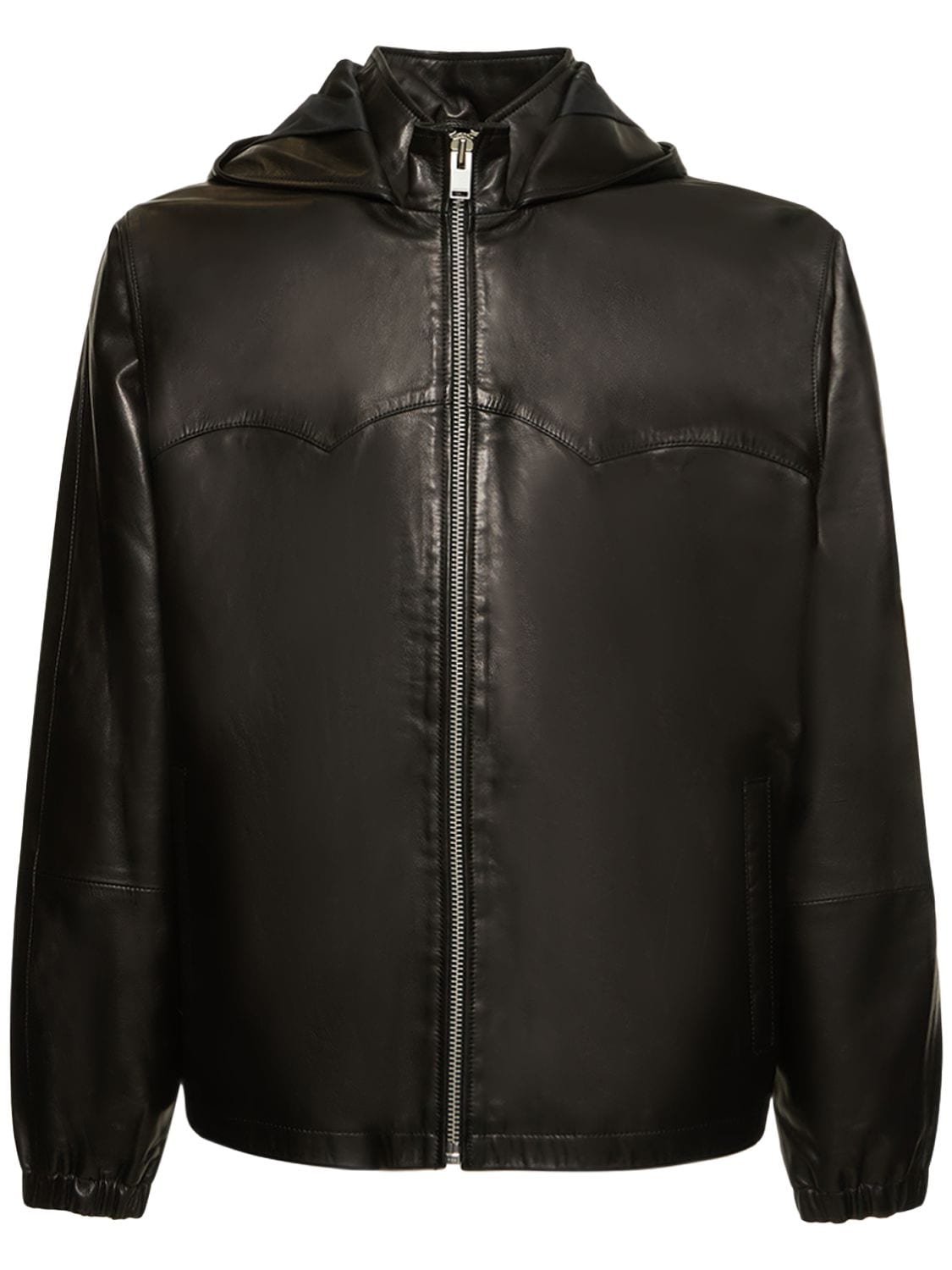 Flaneur Homme Windbraker Jacket W/leather Details In Black