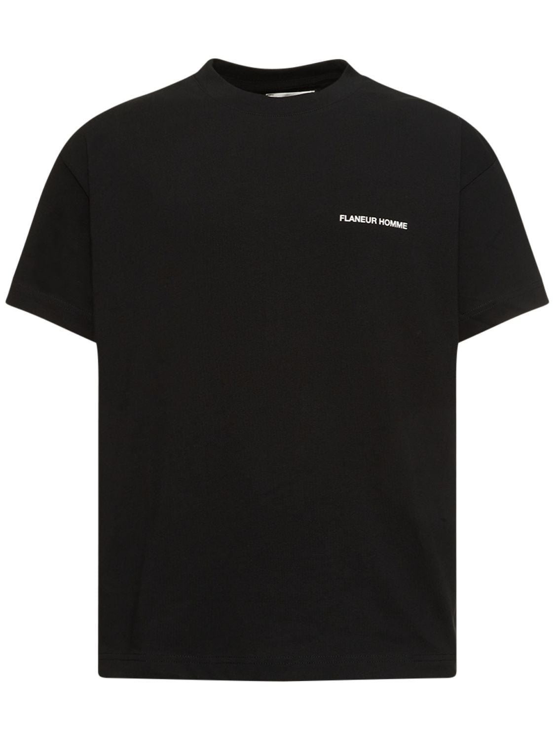 Flaneur Homme Peace Logo Cotton Jersey T-shirt In Black