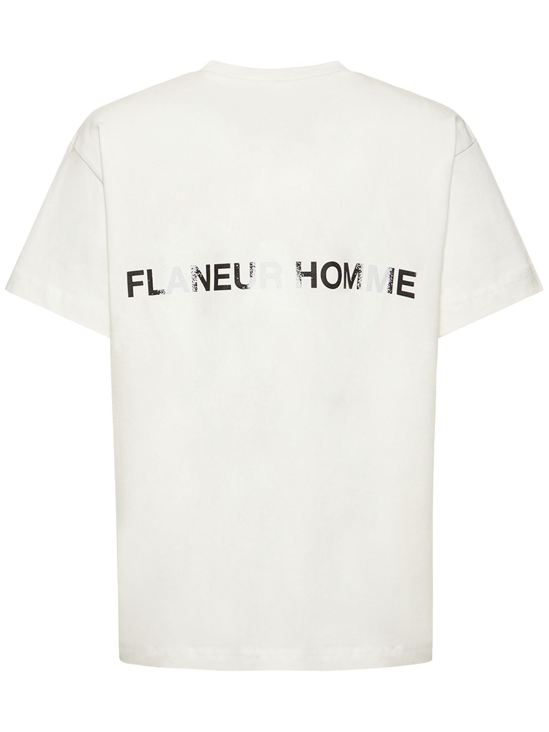 Flaneur Homme Peace Logo Cotton Jersey T-shirt In White