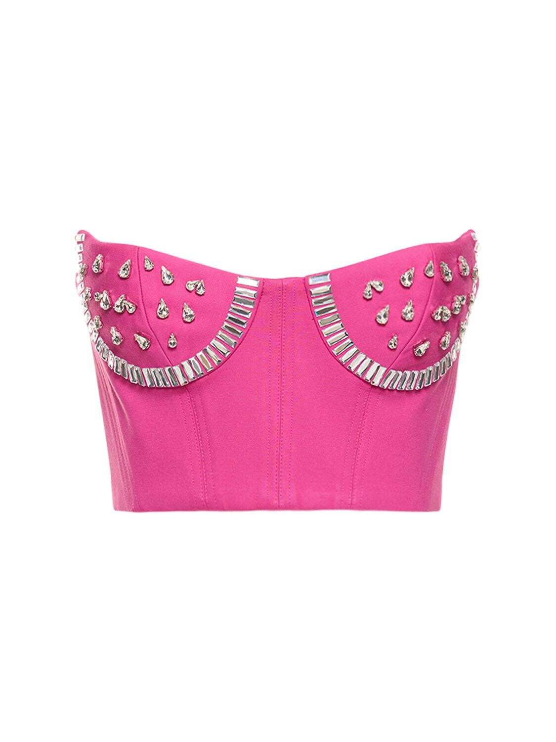 AREA EMBELLISHED WATERMELON CUP BUSTIER TOP