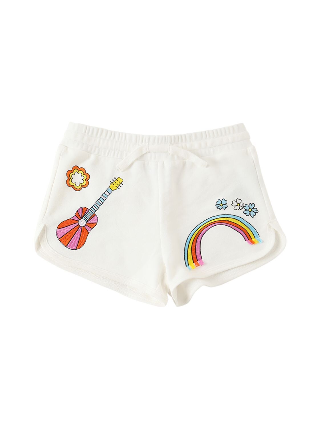 STELLA MCCARTNEY KIDS Printed Organic Fleece Cotton Shorts for Kids