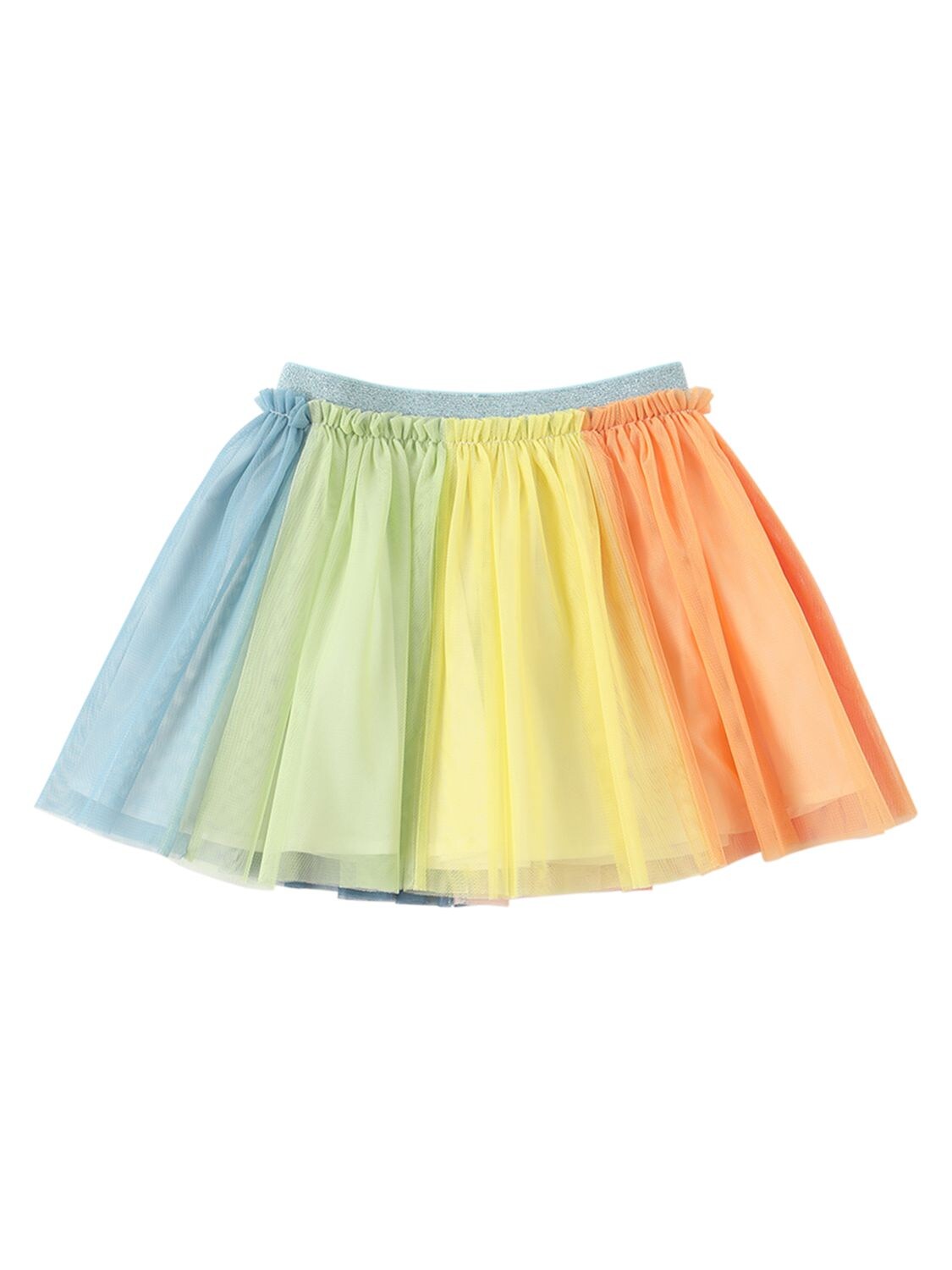 STELLA MCCARTNEY COLOR BLOCK RECYCLED TULLE MINI SKIRT