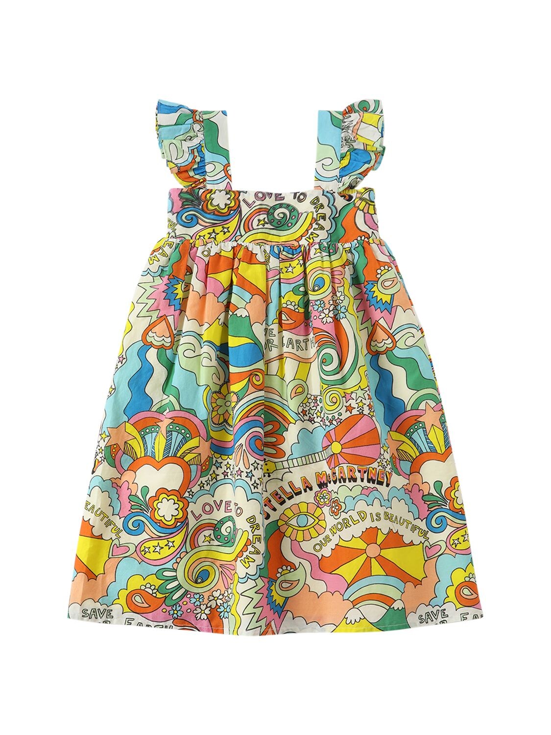 Printed Organic Cotton Satin Dress – KIDS-GIRLS > CLOTHING > DRESSES