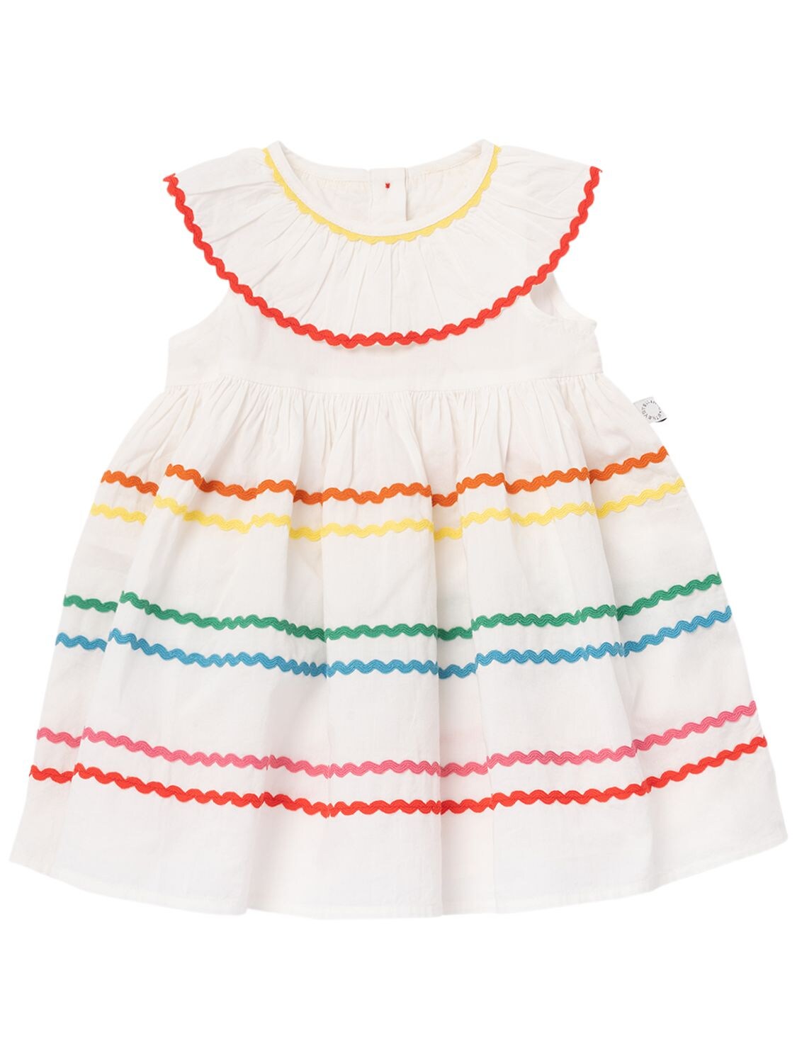 Stella Mccartney Kids' Embroidered Organic Cotton Voile Dress In White,multi