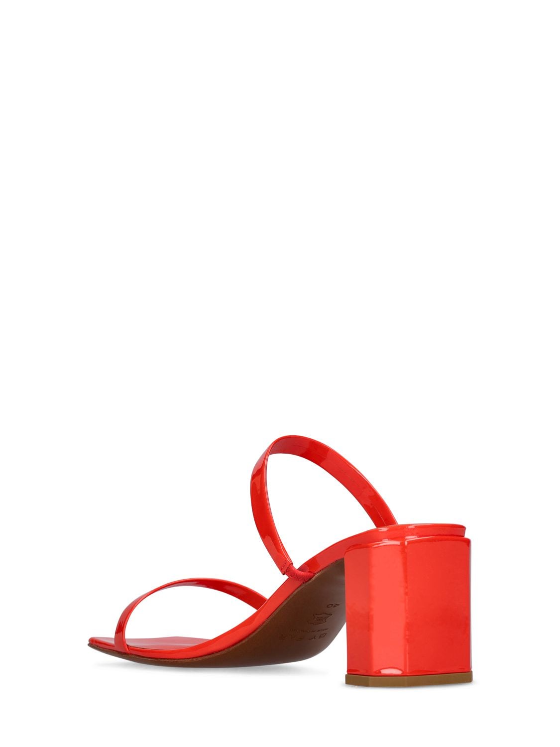 BY FAR 60MM TANYA PATENT LEATHER SANDALS 