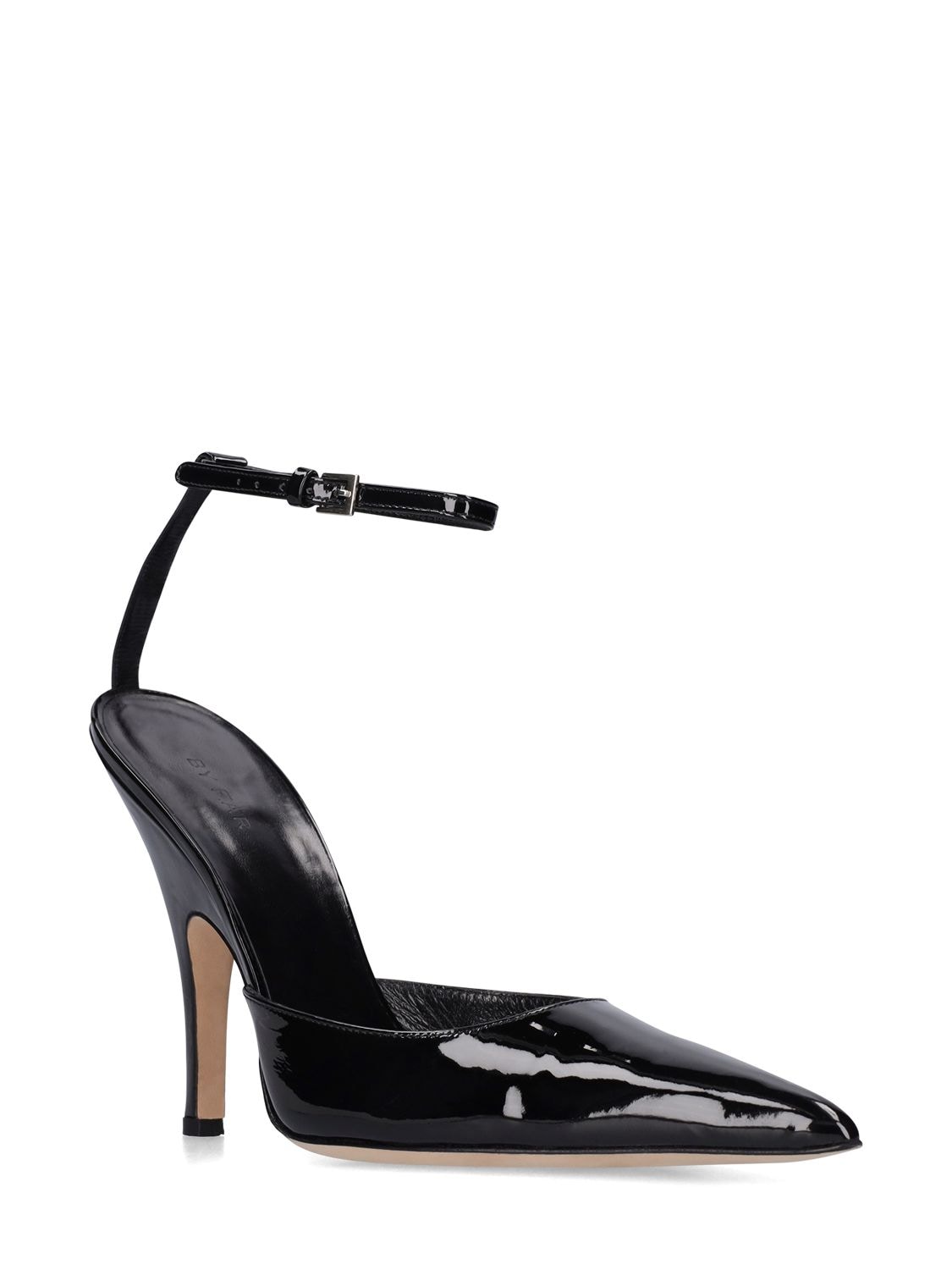 Shop By Far 120mm Eliza Patent Leather Pumps In Black