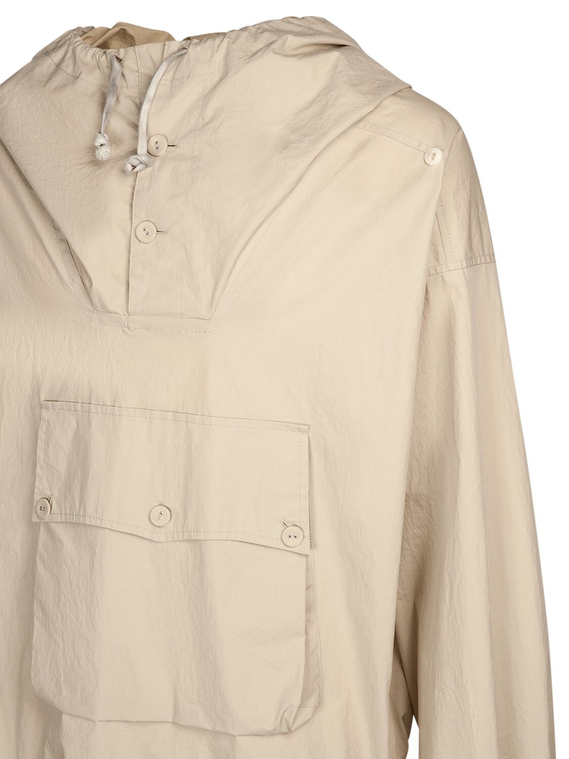 Shop Maison Margiela Coated Cotton Hoodie Jacket In Putty