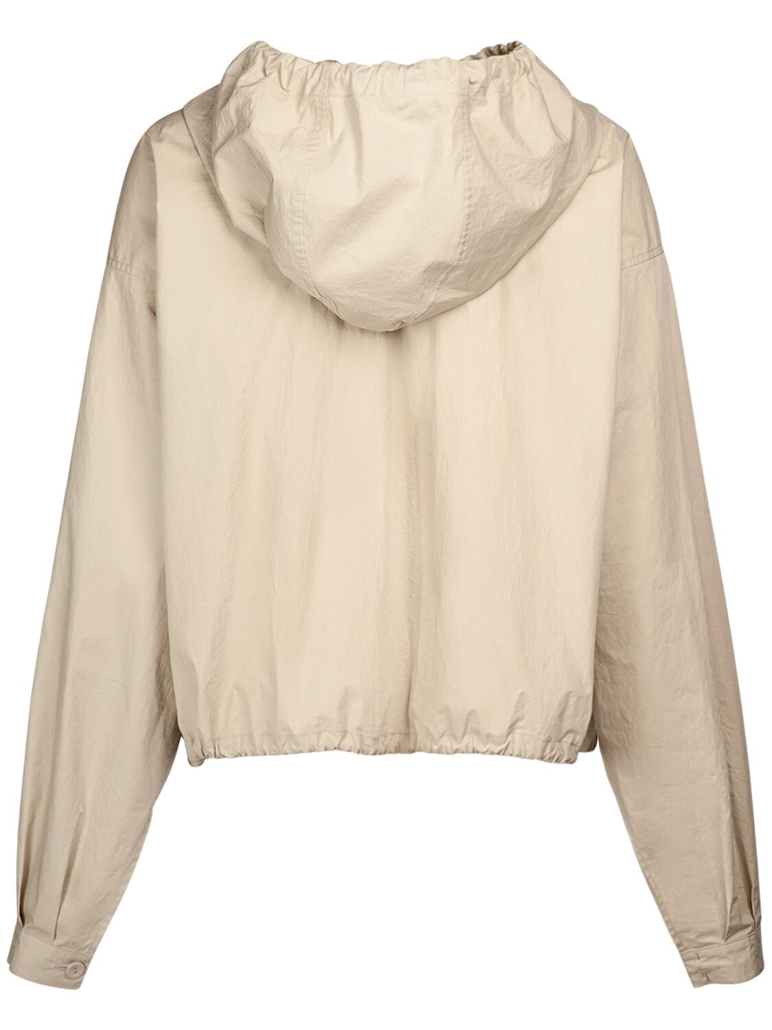 Shop Maison Margiela Coated Cotton Hoodie Jacket In Putty