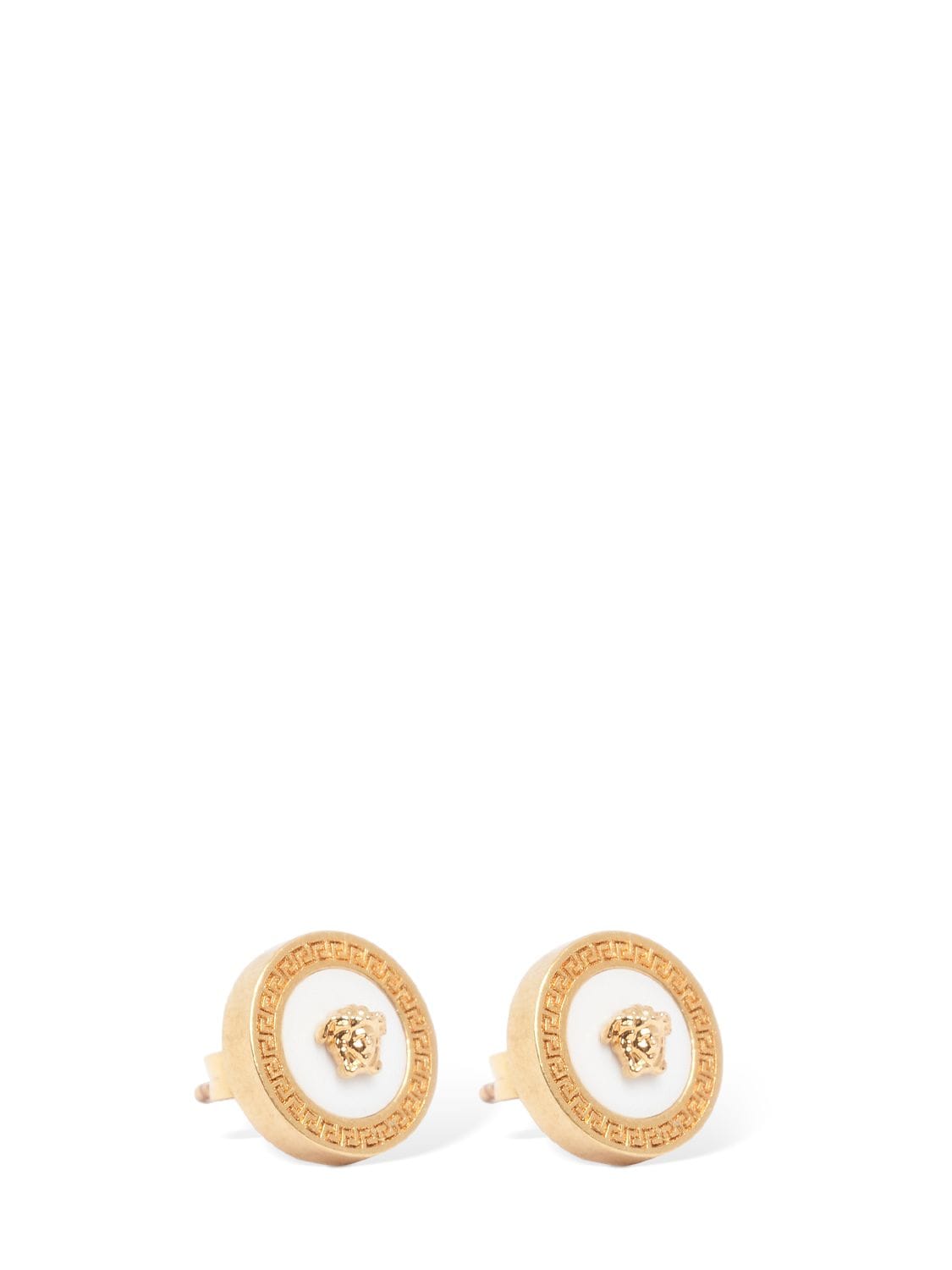 enamel medusa stud earrings