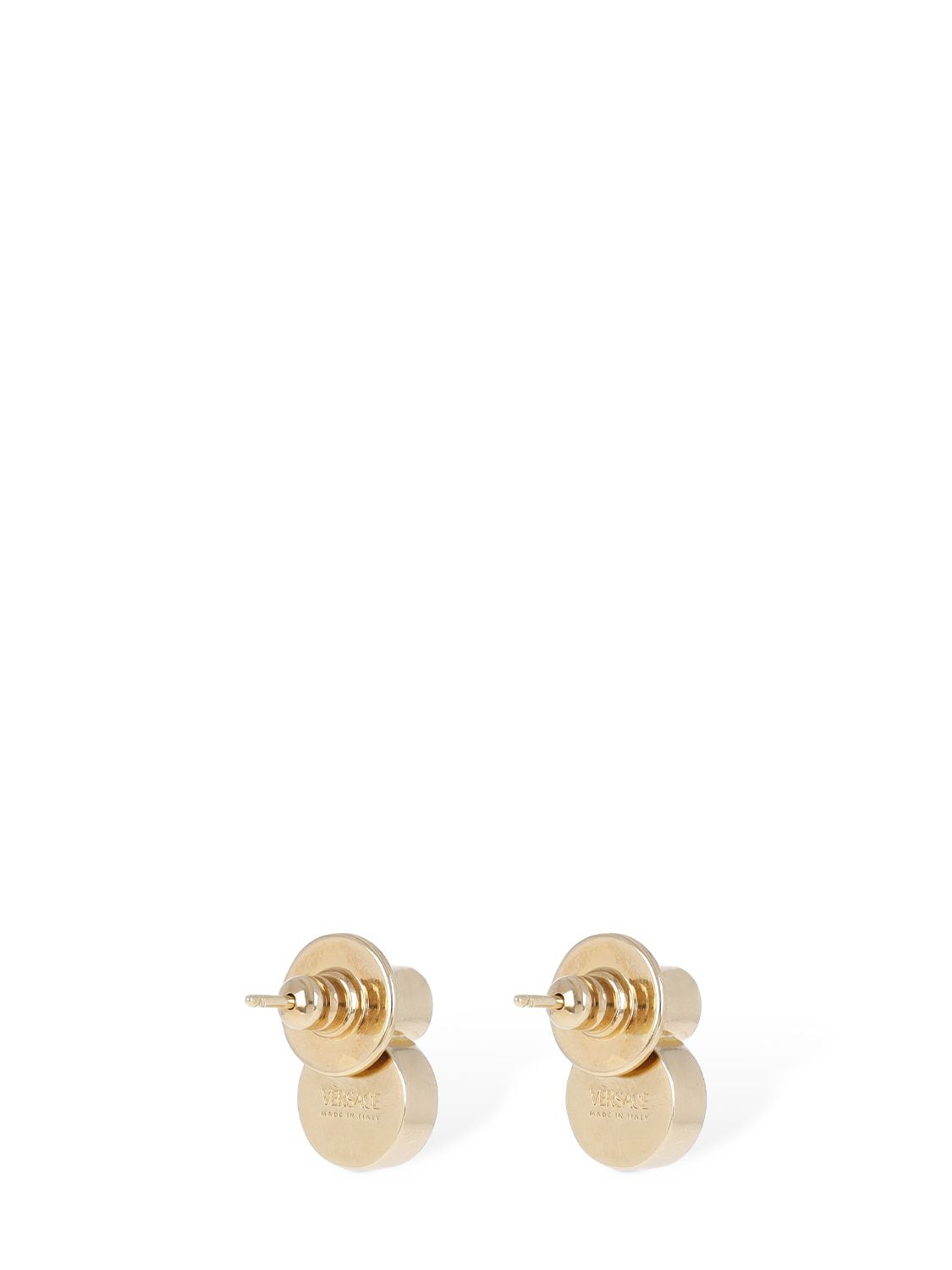 Shop Versace Icon Medusa Crystal Earrings In Gold,crystal